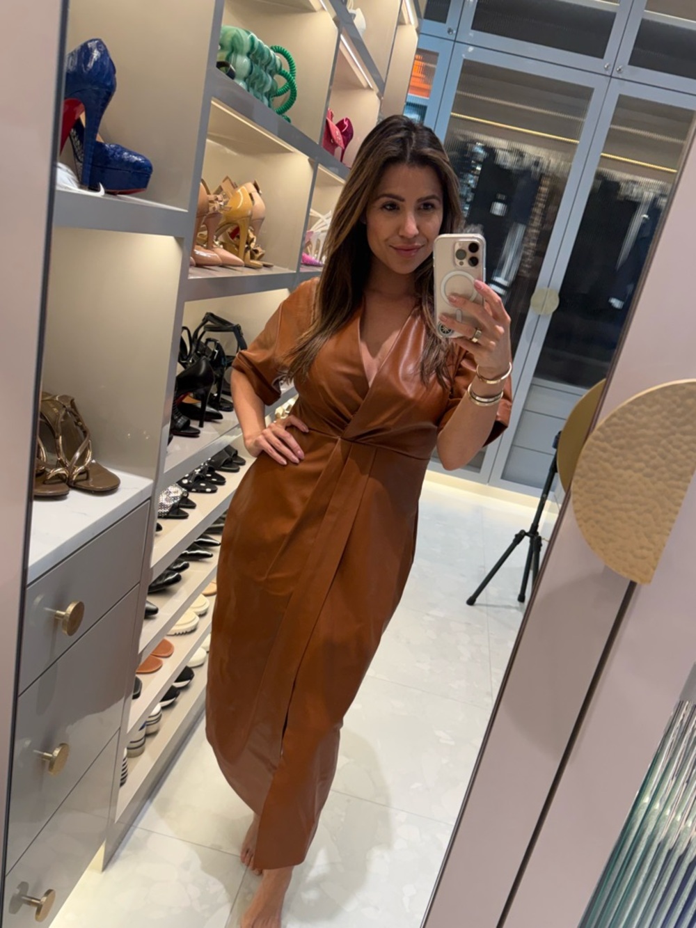 Zara Vegan Brown Midi Dress